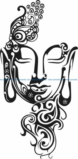 Buddha face file cdr and dxf free vector download for laser engraving machines