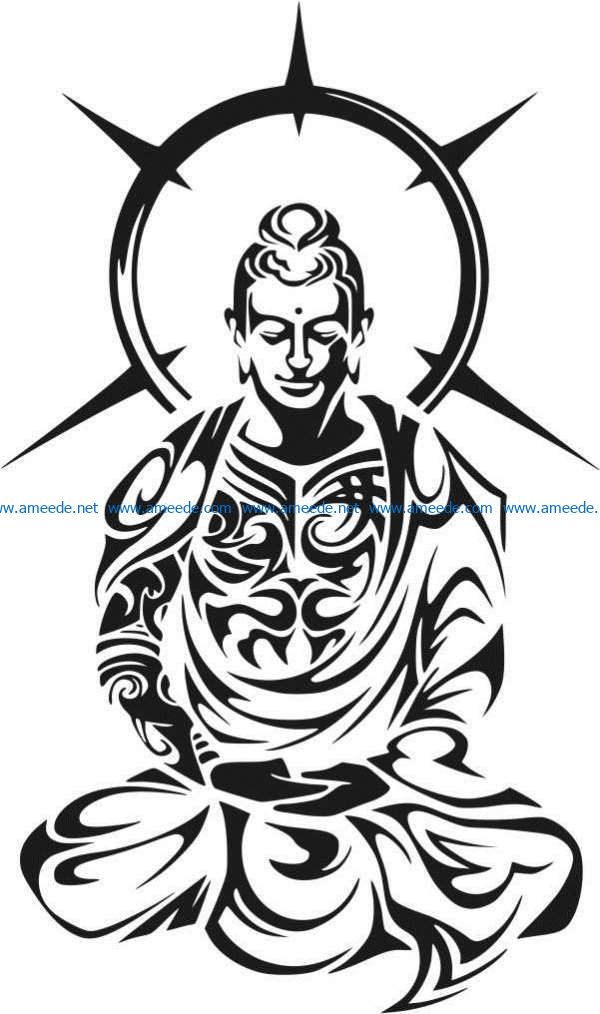 Buddha file cdr and dxf free vector download for laser engraving machines