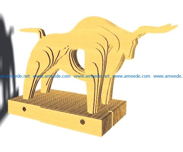 Bull file cdr and dxf free vector download for Laser cut