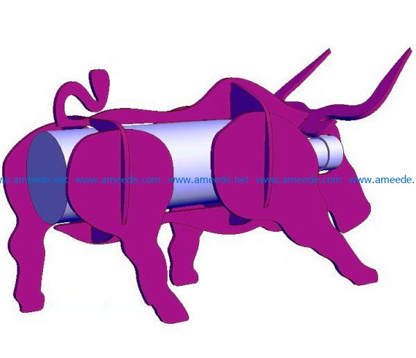 Bull minibar file cdr and dxf free vector download for Laser cut