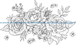 Bunches of roses file cdr and dxf free vector download for print or laser engraving machines