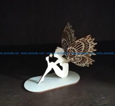 Butterfly fairy with roses file cdr and dxf free vector download for Laser cut