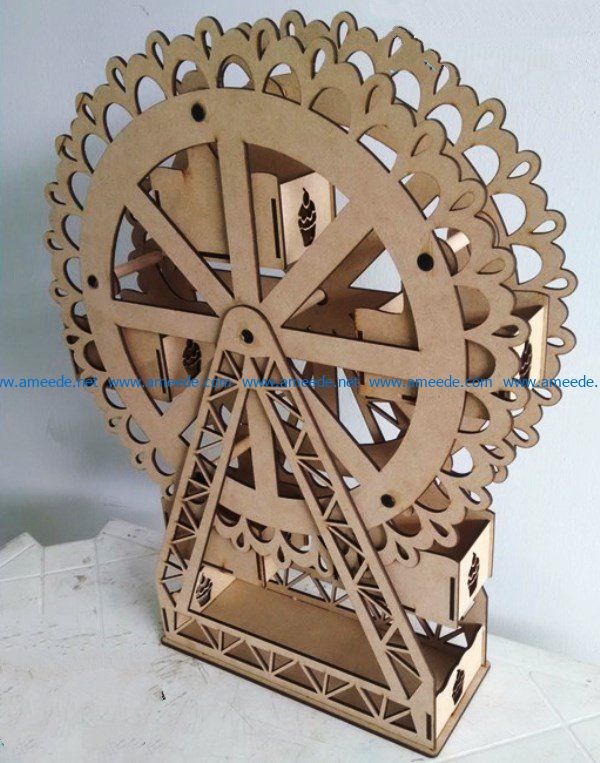 Cacke ferris Wheel file cdr and dxf free vector download for Laser cut