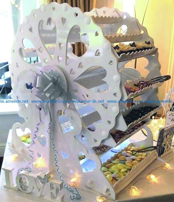 Candy wheel Stand file cdr and dxf free vector download for Laser cut