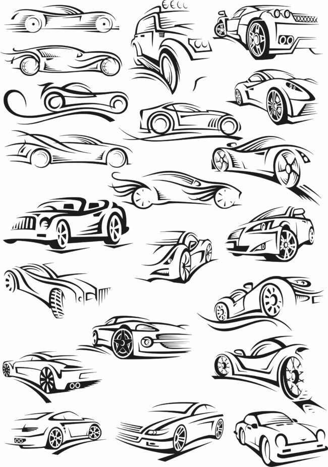 Car file cdr and dxf free vector download for laser engraving machines