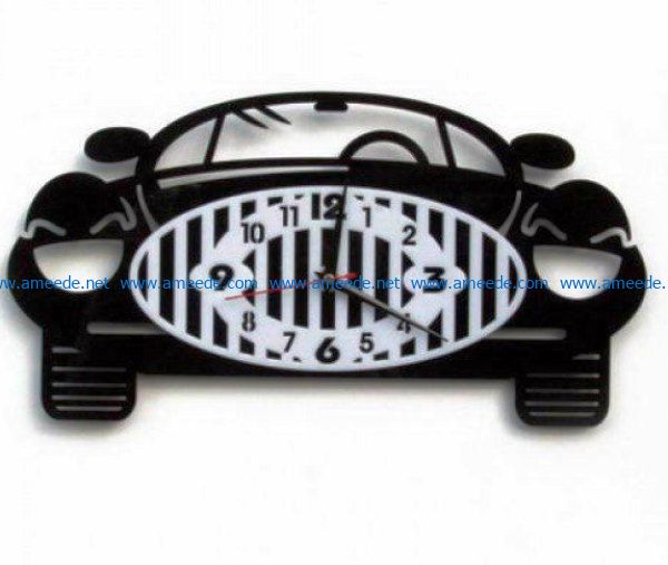 Car wall clock file cdr and dxf free vector download for Laser cut