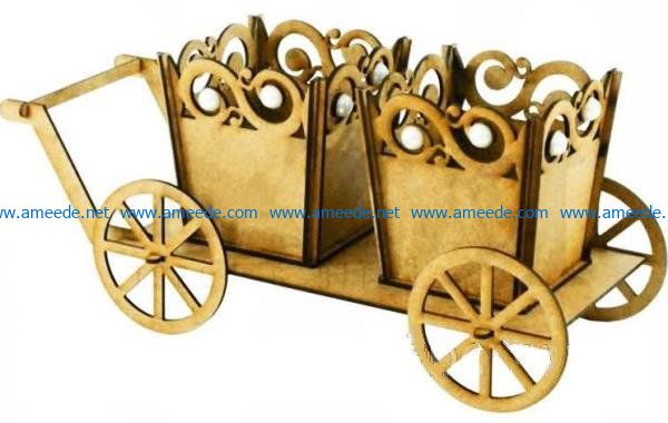 Cart with pots file cdr and dxf free vector download for Laser cut