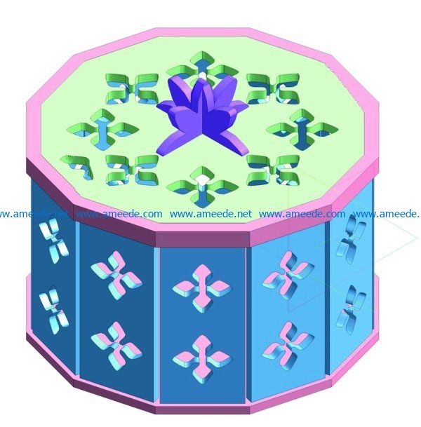 Casket of 12 sides file cdr and dxf free vector download for Laser cut