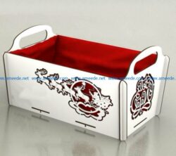 Christmas basket file cdr and dxf free vector download for Laser cut