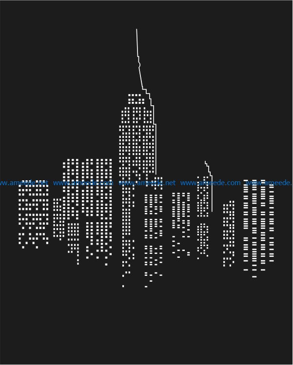 City at night file cdr and dxf free vector download for print or laser engraving machines