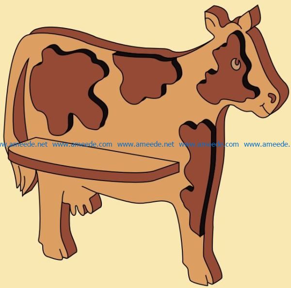 Cow Shelf file cdr and dxf free vector download for Laser cut CNC