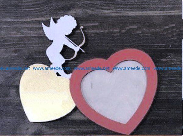 Cupid photo frame file cdr and dxf free vector download for Laser cut