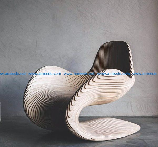 Curved chair file cdr and dxf free vector download for Laser cut