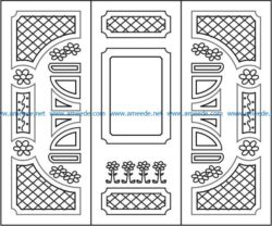 Design pattern door E0007848 file cdr and dxf free vector download for Laser cut CNC