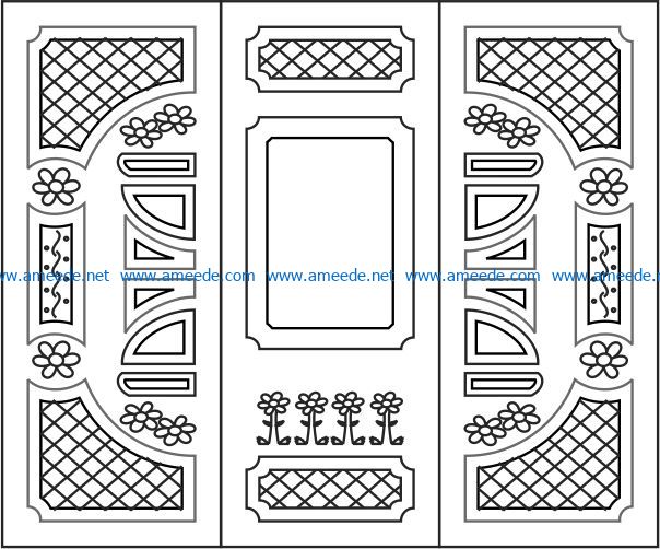 Design pattern door E0007848 file cdr and dxf free vector download for Laser cut CNC