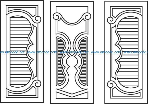 Design pattern door E0007849 file cdr and dxf free vector download for Laser cut CNC