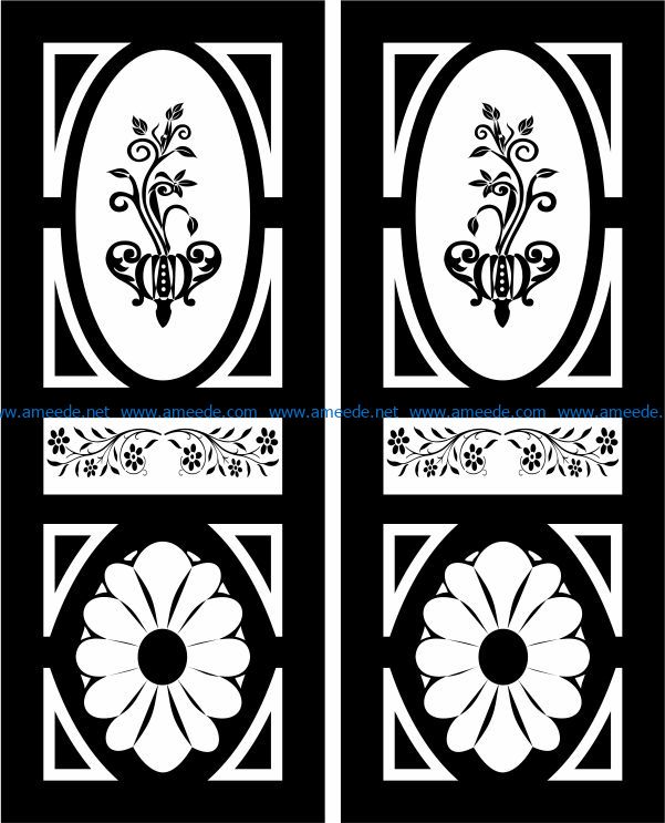 Design pattern door E0007995 file cdr and dxf free vector download for Laser cut CNC