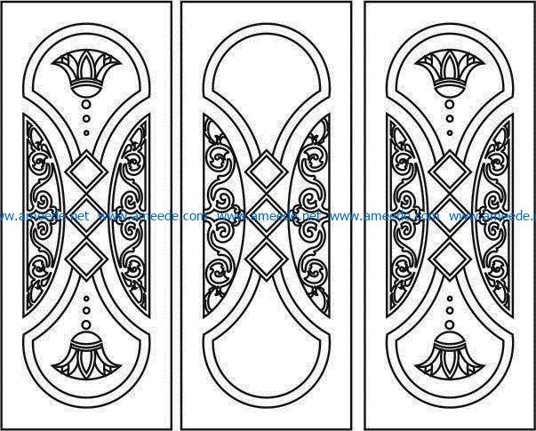 Design pattern door E0007996 file cdr and dxf free vector download for Laser cut CNC