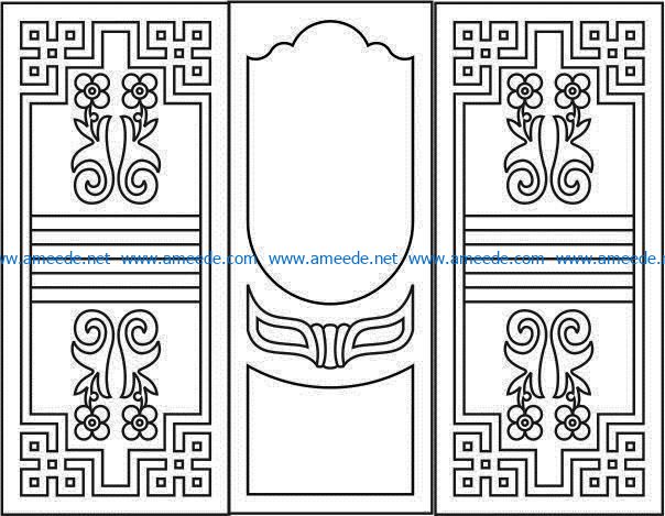 Design pattern door E0007997 file cdr and dxf free vector download for Laser cut CNC