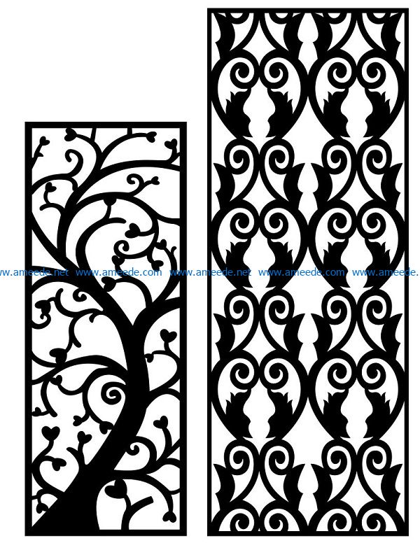 Design pattern panel screen AN00070973 file cdr and dxf free vector download for Laser cut CNC