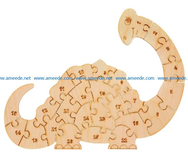 Dinosaur puzzle file cdr and dxf free vector download for Laser cut