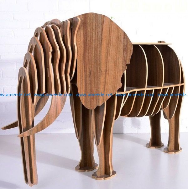 Elephant Shelf file cdr and dxf free vector download for Laser cut CNC