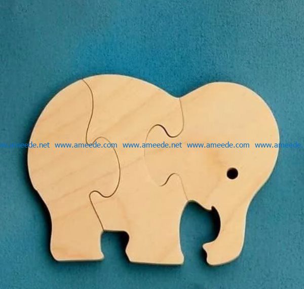 Elephants puzzle piece file cdr and dxf free vector download