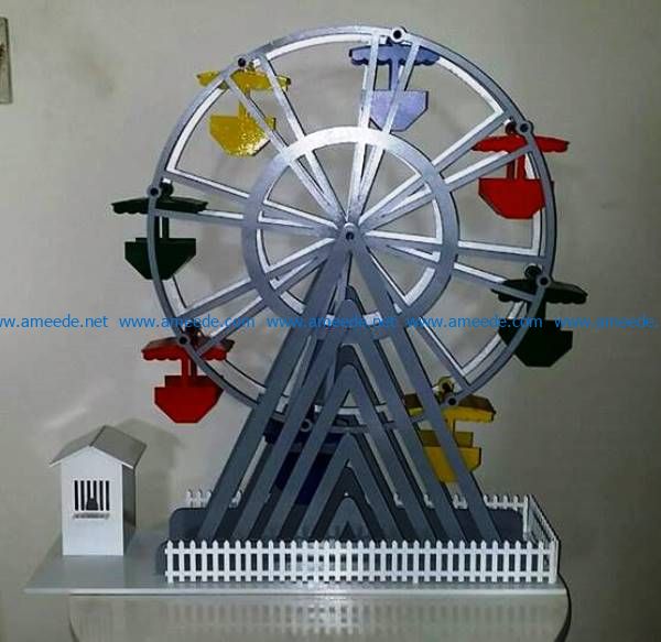 Ferris Wheel file cdr and dxf free vector download for Laser cut