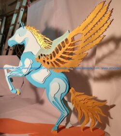 Flying Horse file cdr and dxf free vector download for Laser cut