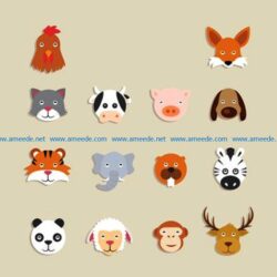 Funny animals file cdr and dxf free vector download for Laser cut