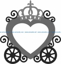 Heart coach file cdr and dxf free vector download for Laser cut