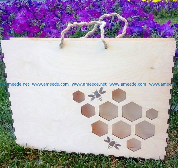 Honeycomb bag file cdr and dxf free vector download for Laser cut