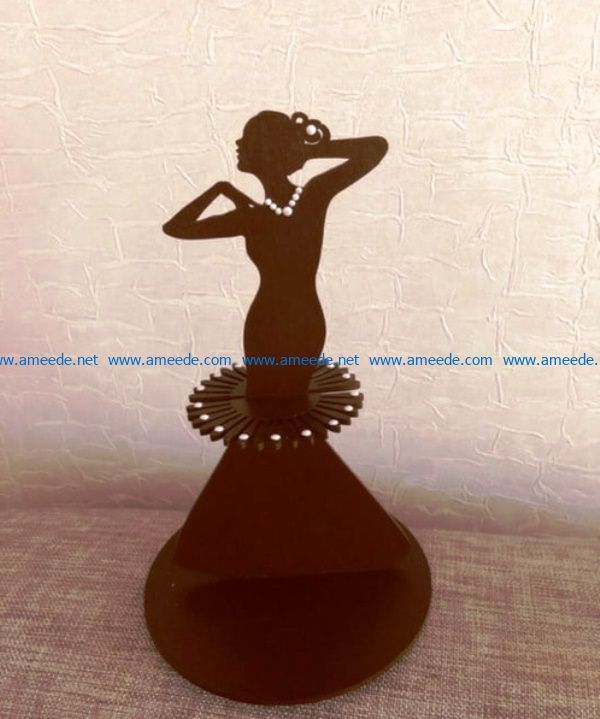 Lady napkin holder file cdr and dxf free vector download for Laser cut