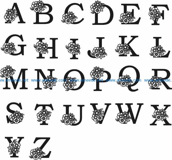Latin Alphabet murals file cdr and dxf free vector download for Laser cut Plasma