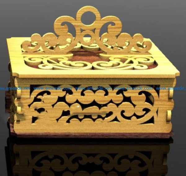 Lid casket with handle file cdr and dxf free vector download for Laser cut