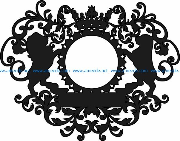 Lion frame file cdr and dxf free vector download for Laser cut