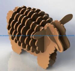 Lovely wooden sheep file cdr and dxf free vector download for Laser cut