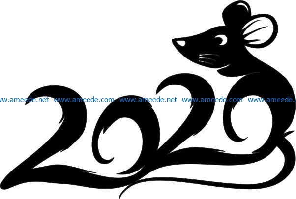 Mouse 2020 file cdr and dxf free vector download for print or laser engraving machines