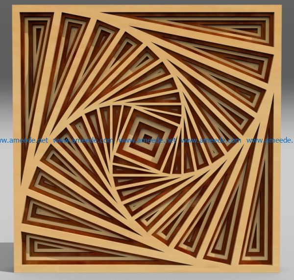 Multilayer 3D ornament file cdr and dxf free vector download for Laser cut