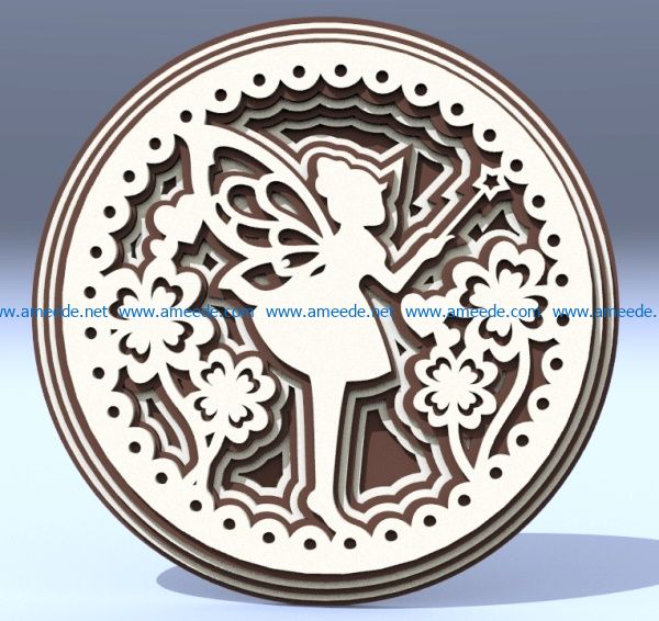 Multilayer Fairy file cdr and dxf free vector download for Laser cut