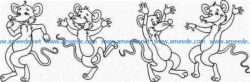 Murals of dancing mice file cdr and dxf free vector download for Laser cut Plasma