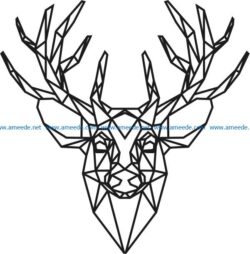 Panel polygonal deer head file cdr and dxf free vector download for Laser cut