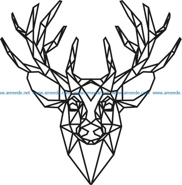 Panel polygonal deer head file cdr and dxf free vector download for Laser cut