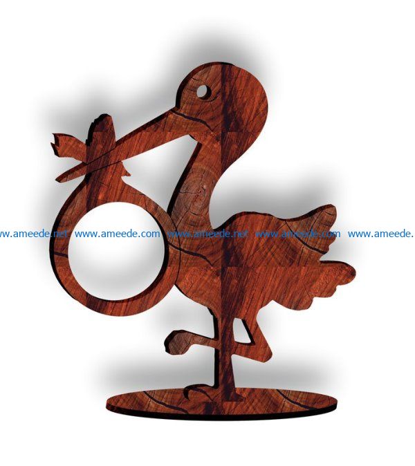 Photo frame Stork file cdr and dxf free vector download for Laser cut