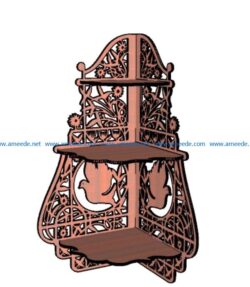 Shelf with pigeons file cdr and dxf free vector download for Laser cut