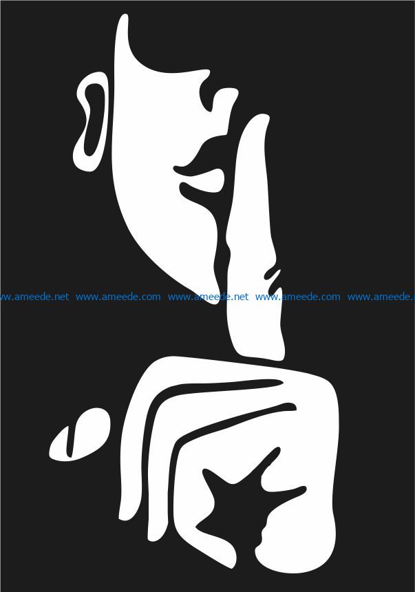 Silence icon murals file cdr and dxf free vector download for Laser cut Plasma Products Female