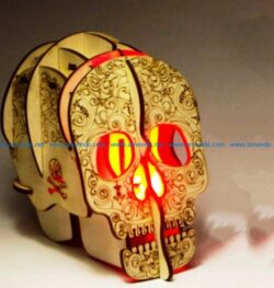Skull night light file cdr and dxf free vector download for Laser cut
