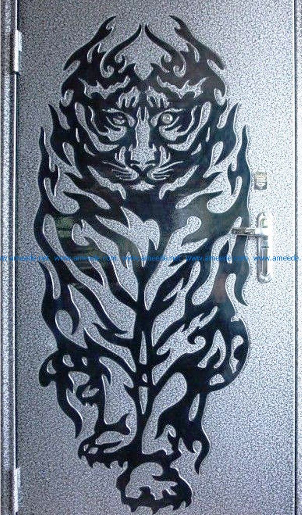 Tiger at the door file cdr and dxf free vector download for laser engraving machines