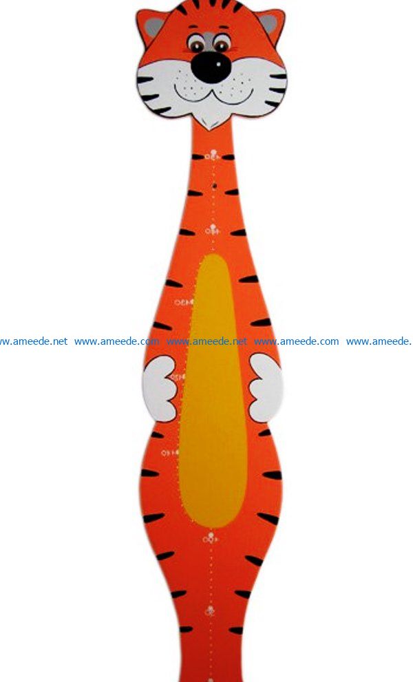 Tiger height ruler file cdr and dxf free vector download for Laser cut