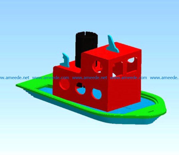 Toot Tugboat file cdr and dxf free vector download for Laser cut